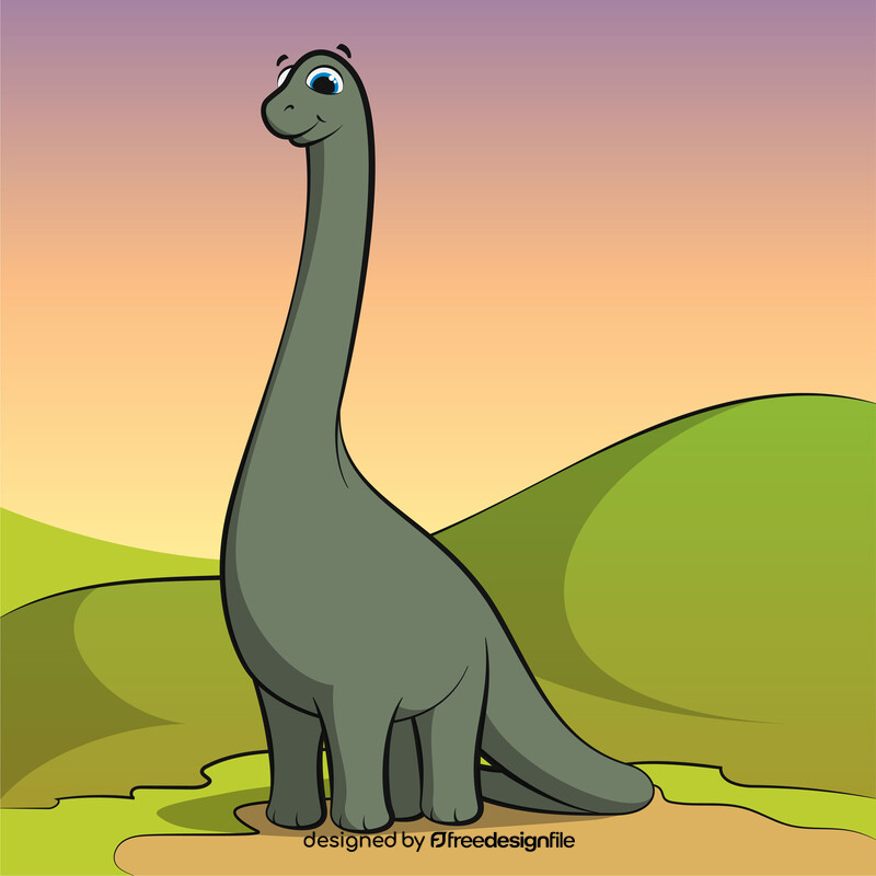 Brachiosaurus cartoon vector