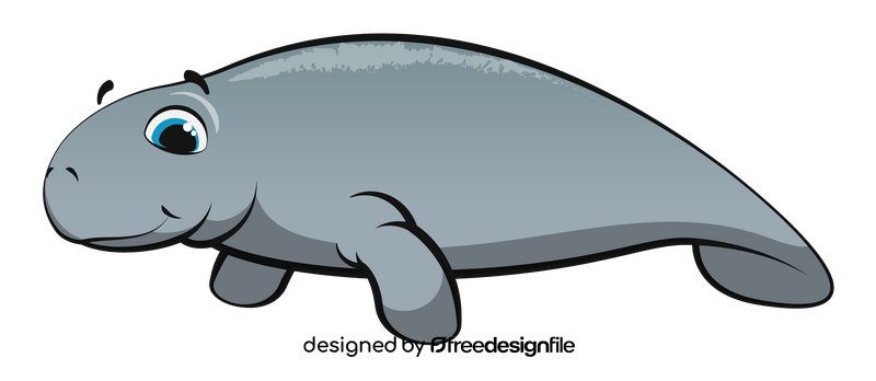 Manatee cartoon clipart