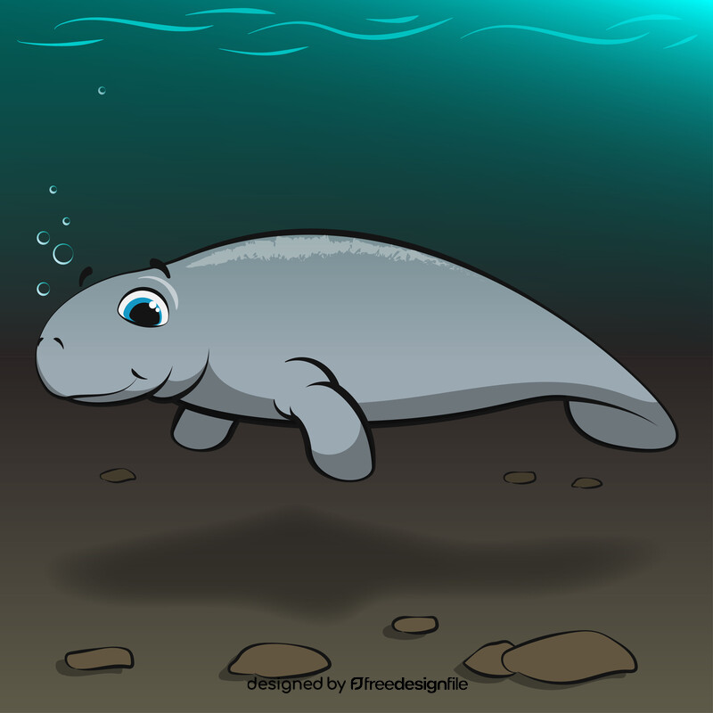 Manatee cartoon vector