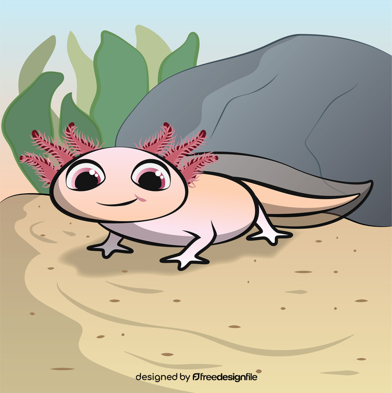 Axolotl cartoon vector