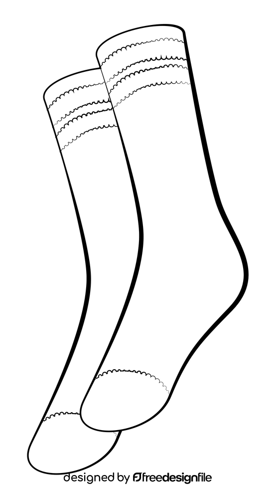 Socks black and white clipart