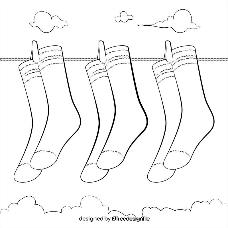 Socks black and white vector