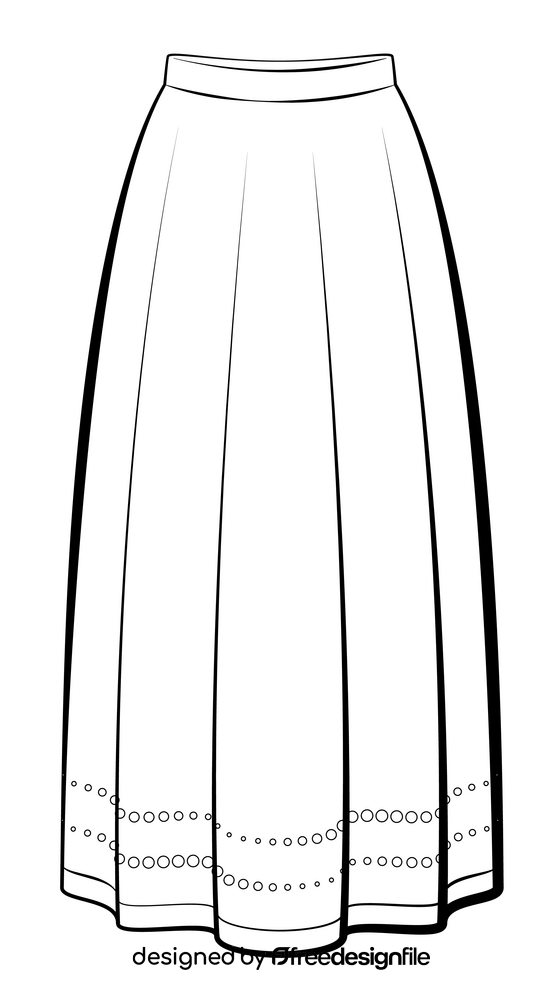 Skirt black and white clipart