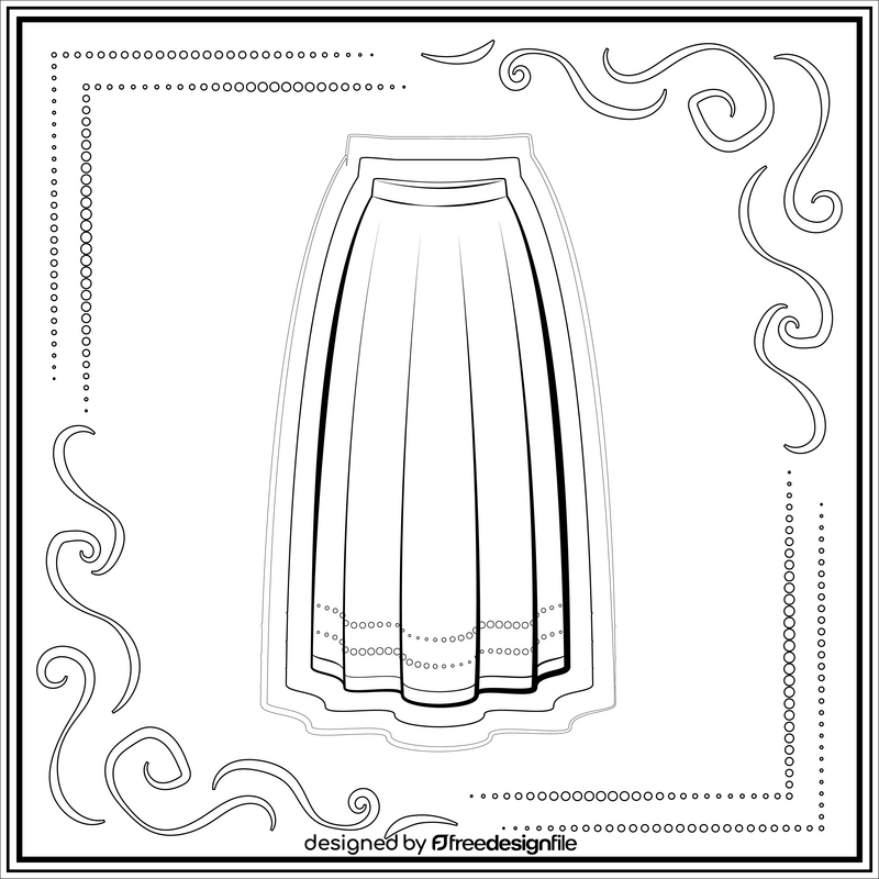 Skirt black and white vector