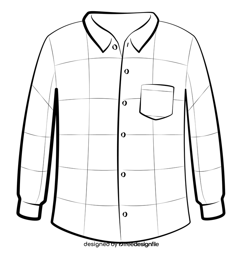 Shirt long sleeves black and white clipart