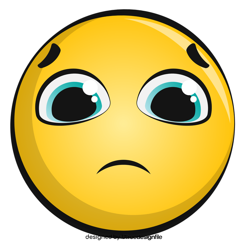 Sad face emoji, emoticon, smiley clipart