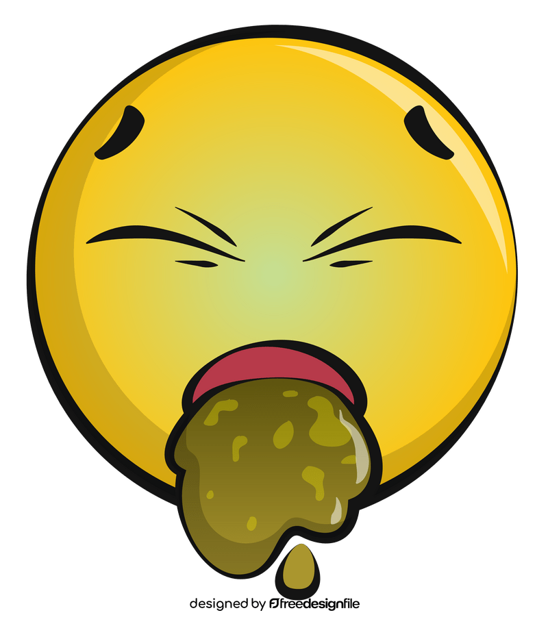 Puke, vomiting emoji, emoticon, smiley clipart