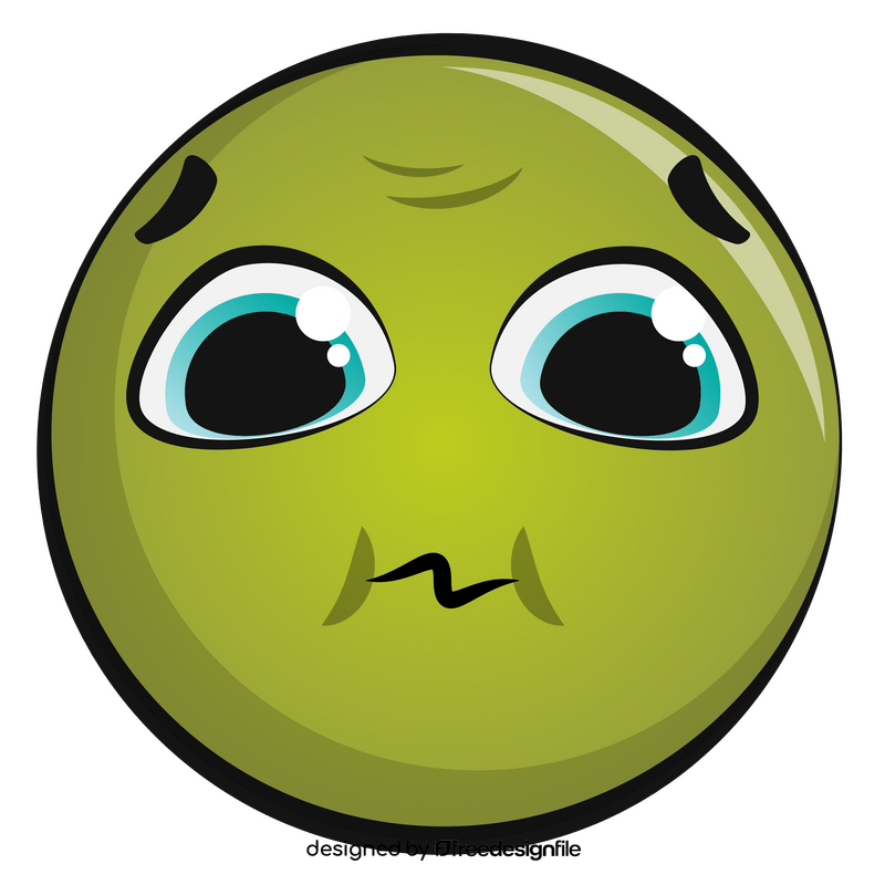 Nauseated face, disgusted emoji, emoticon, smiley clipart