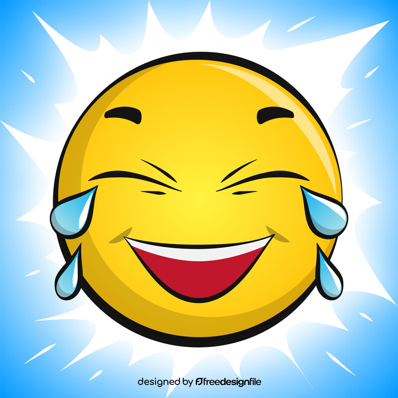 Laughter emoji, emoticon, smiley vector