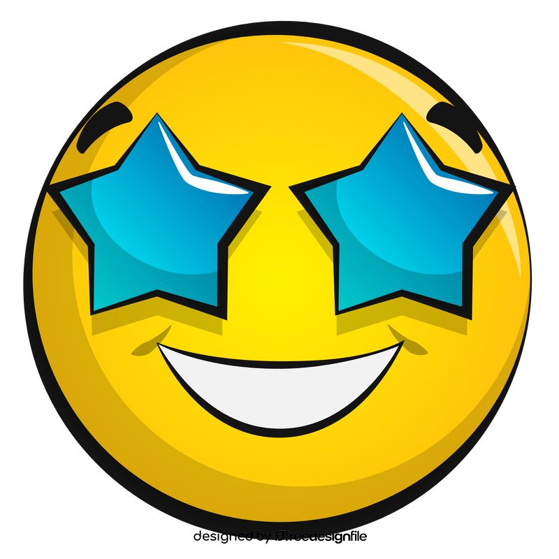 Star eyes emoji, emoticon, smile clipart