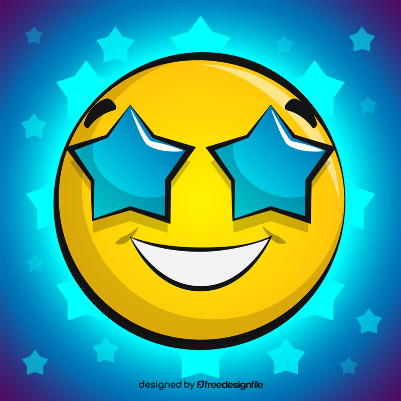 Star eyes emoji, emoticon, smile vector