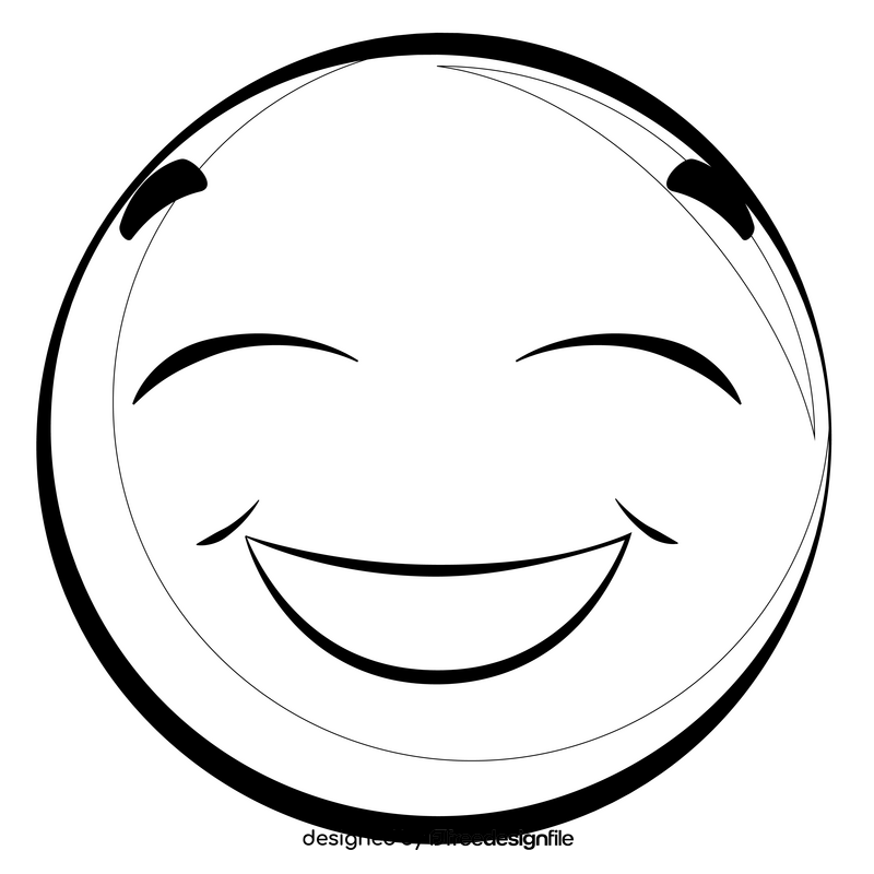 Smiley face emoji, emoticon, smiley drawing black and white clipart
