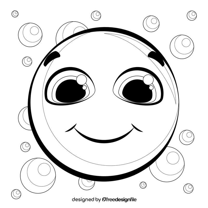 Smile emoji, emoticon, smiley black and white vector