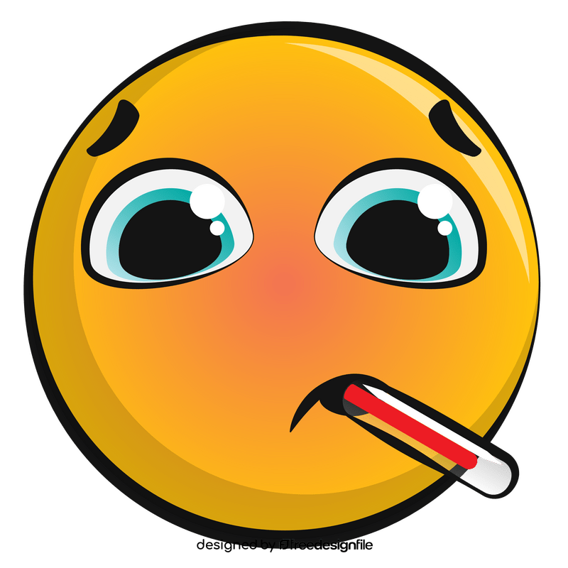 Fever emoji, emoticon, smiley clipart