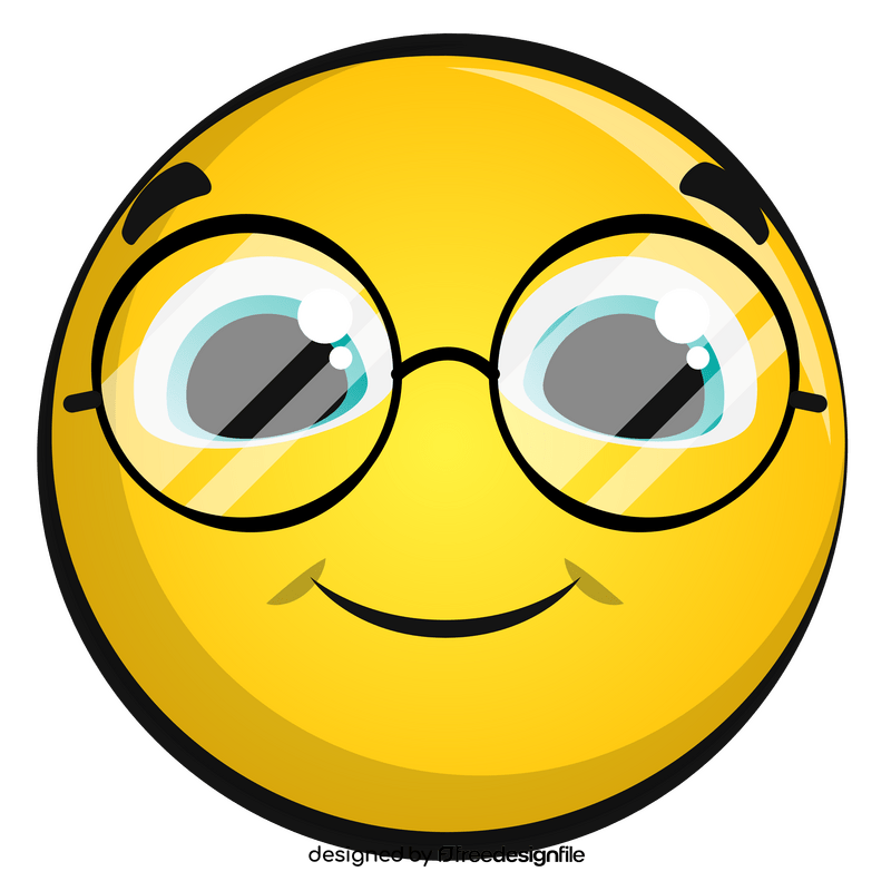 Eyeglasses emoji, emoticon, smiley clipart
