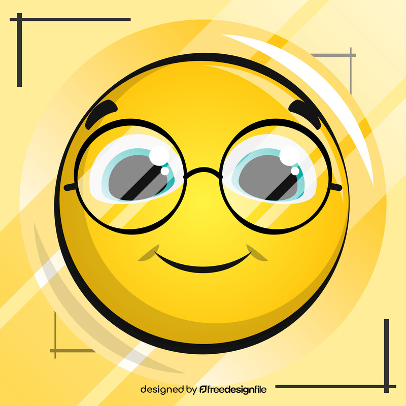 Eyeglasses emoji, emoticon, smiley vector