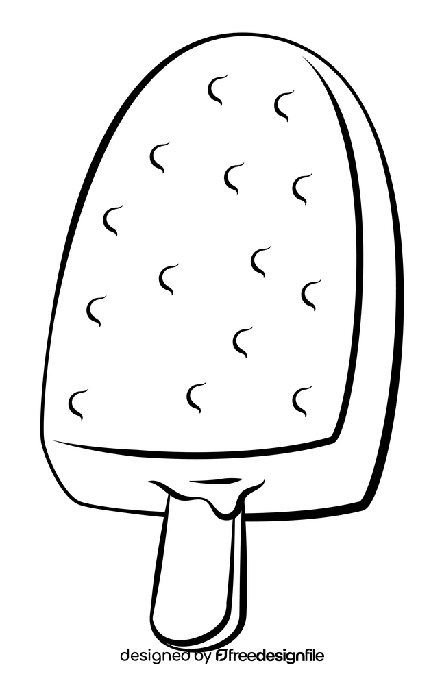 Popsicle black and white clipart