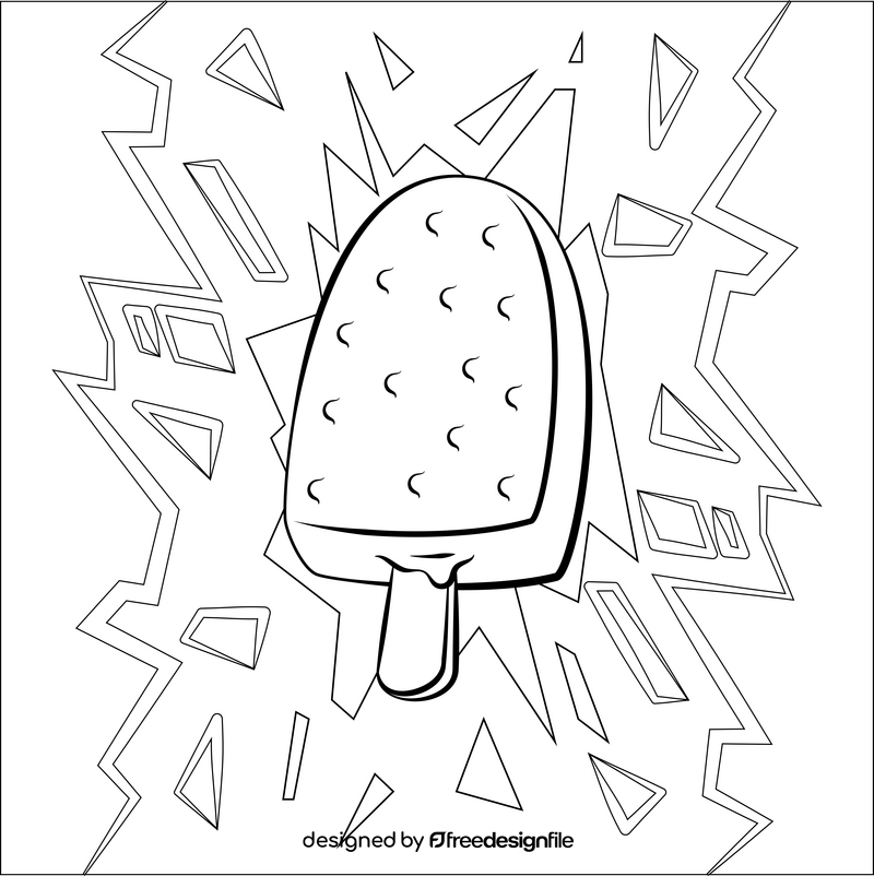 Popsicle black and white vector