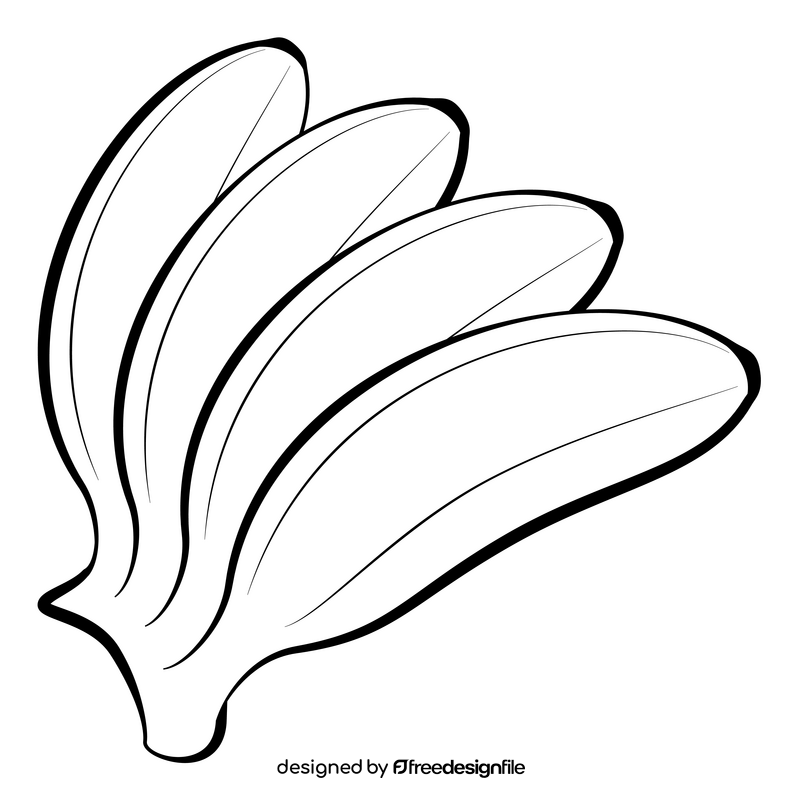 Banana fruit black and white clipart