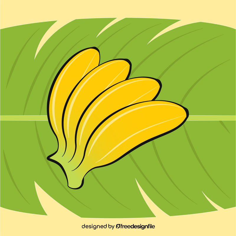 Banana fruit with leaf background vector