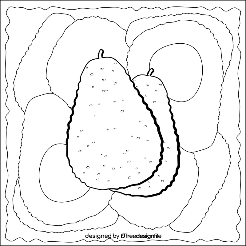 Avocado fruit black and white vector