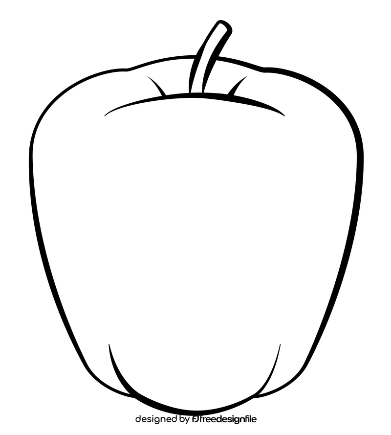 Apple, fruit black and white clipart