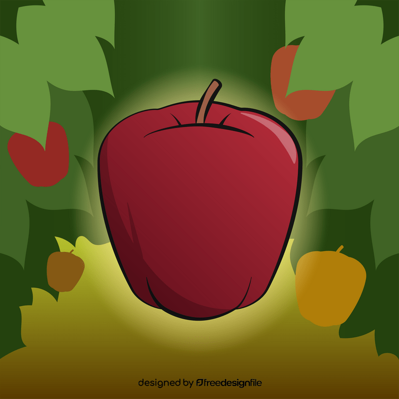 Red apple, fruit vector