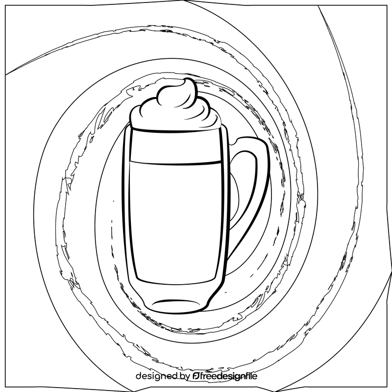 Hot chocolate black and white vector