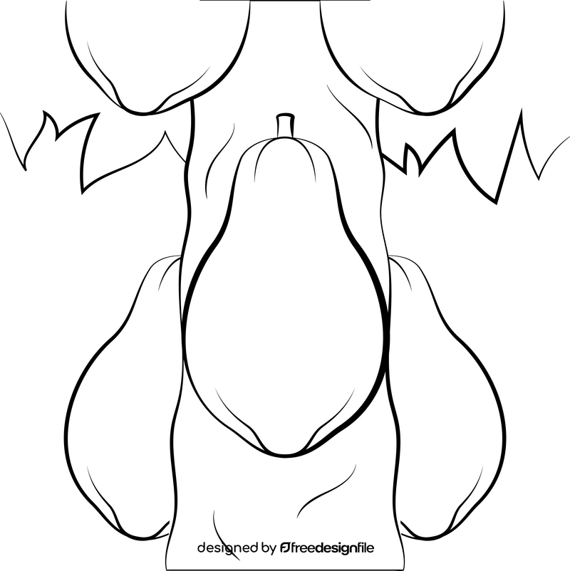 Papaya fruit drawing black and white vector