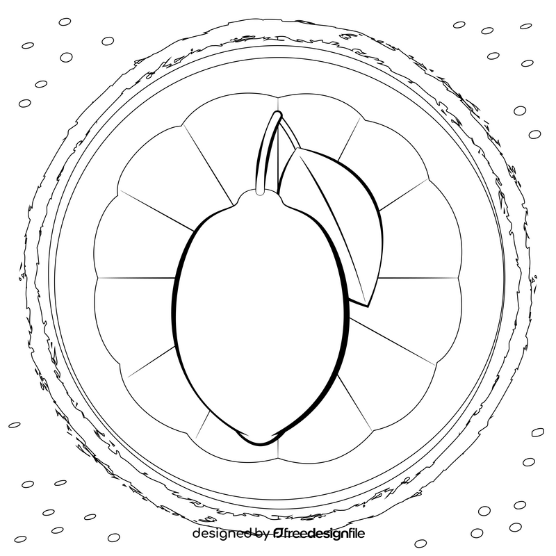 Lemon fruit black and white vector