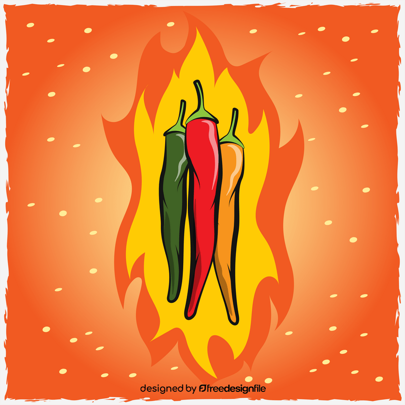 Chilli green, red, yellow vector
