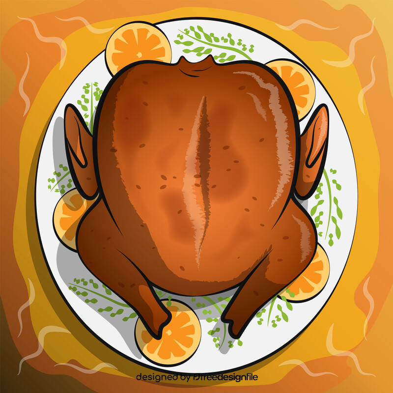 Cooked turkey vector