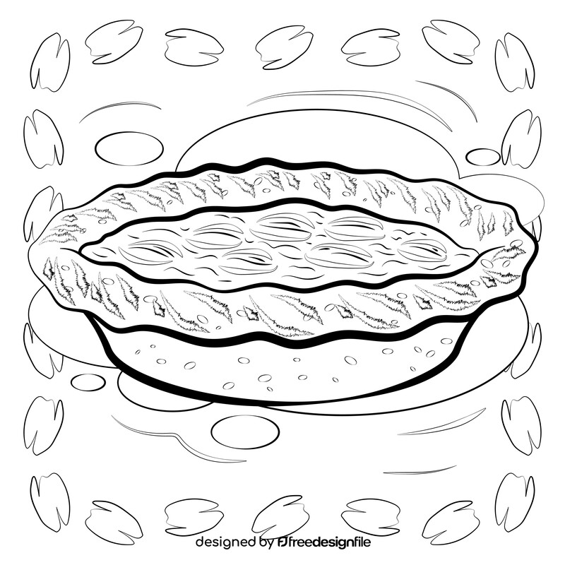 Pecan pie black and white vector