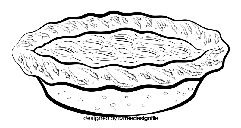 Pecan pie drawing black and white clipart