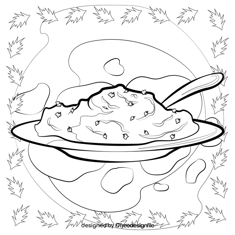 Mashed potato black and white vector