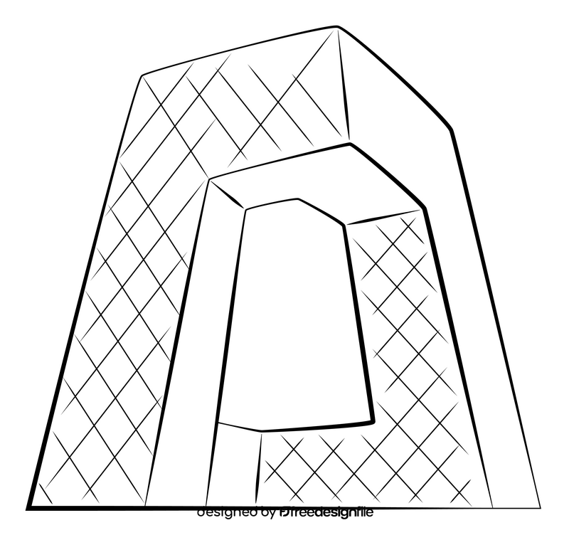 Cctv headquarters black and white clipart