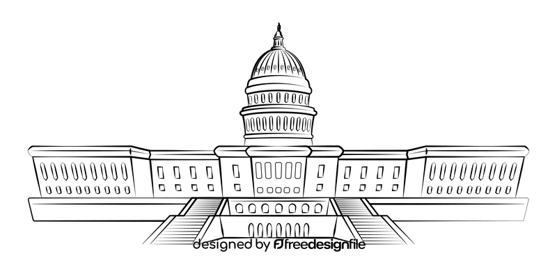 Capitol hill black and white clipart
