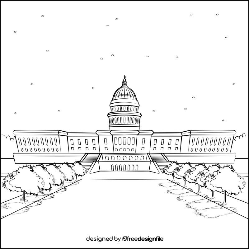 Capitol hill black and white vector