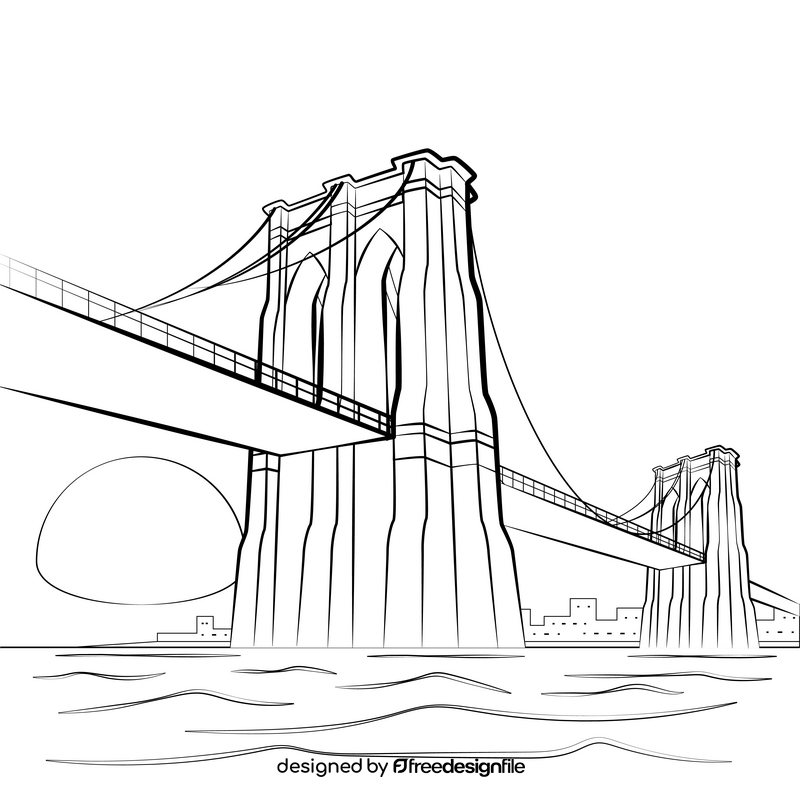 Brooklyn bridge black and white vector