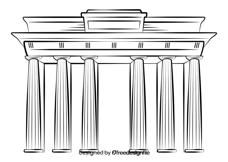 Brandenburg gate black and white clipart