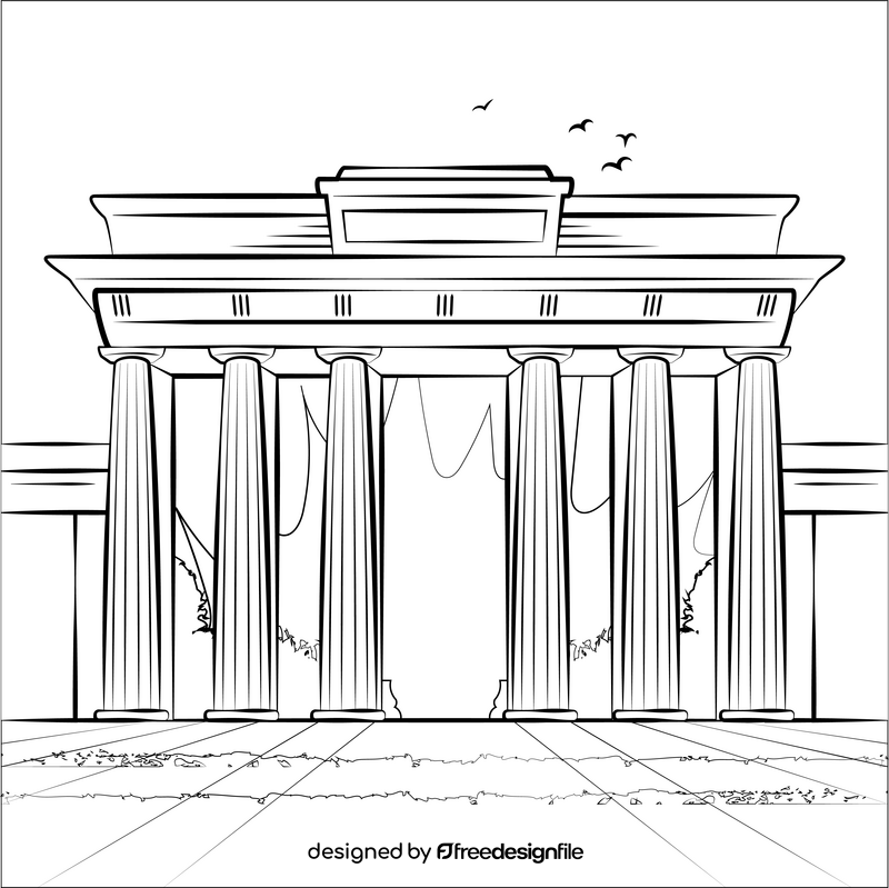 Brandenburg gate black and white vector