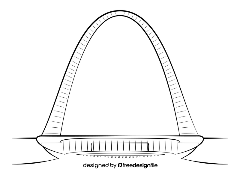 Gateway arch black and white clipart