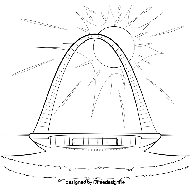 Gateway arch black and white vector