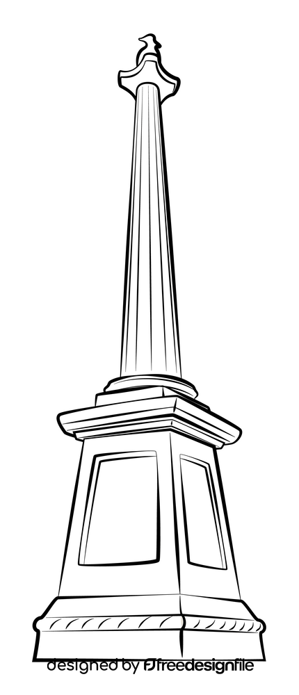 Nelson's column black and white clipart