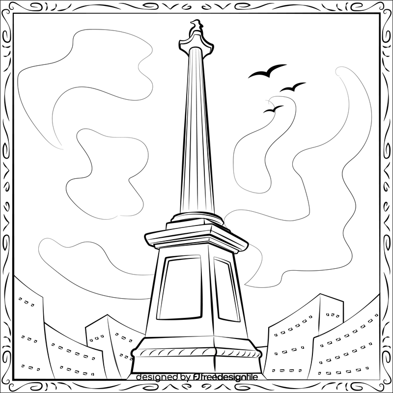 Nelson's column black and white vector