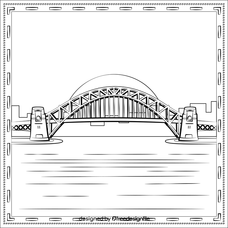 Sydney harbour bridge black and white vector