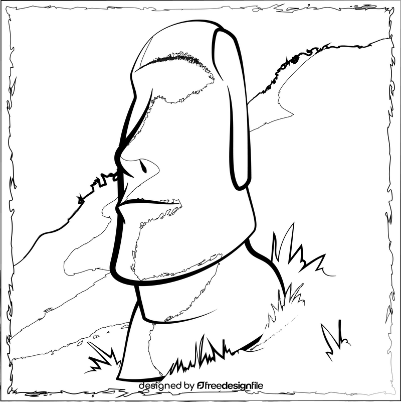 Moai black and white vector