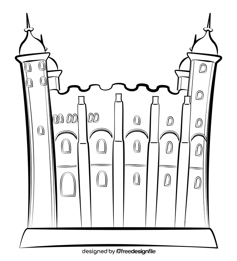 Tower of london black and white clipart