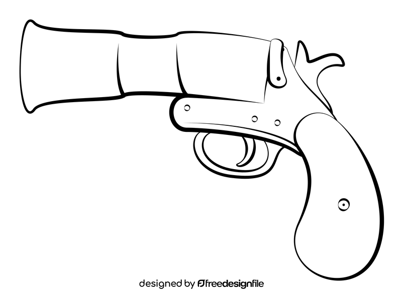 Flare gun black and white clipart