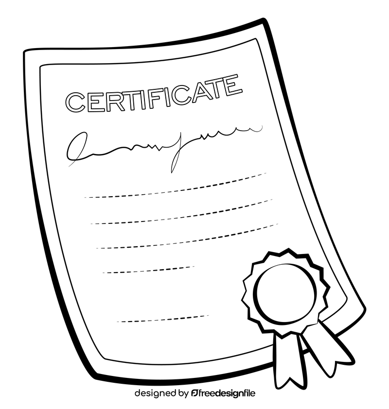 Certificate black and white clipart